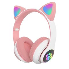 Juhtmeta Bluetooth-peakomplekt-Cat Ear LED mängupeakomplekt, roosa цена и информация | Наушники | kaup24.ee