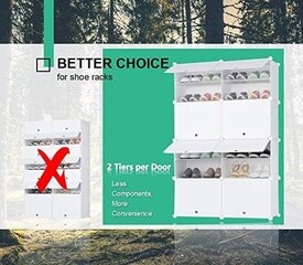 Kaasaskantav kingahoidla, valge, ruumisäästlik modulaarne цена и информация | Полки для обуви, банкетки | kaup24.ee