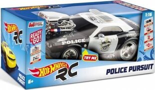 Дистанционно управляемый полицейский автомобиль Hot Wheels RC Police Pursuit 1:16 цена и информация | Игрушки для мальчиков | kaup24.ee