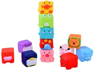 Vannimänguasjad TC Bath Toys Ruudukujulised loomad, 12-osaline цена и информация | Игрушки для малышей | kaup24.ee