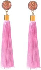 Rose Flower Long Thread Tassel Drop Kõrvarõngad, Boho Tassel Statement Kõrvarõngad hind ja info | Kõrvarõngad | kaup24.ee