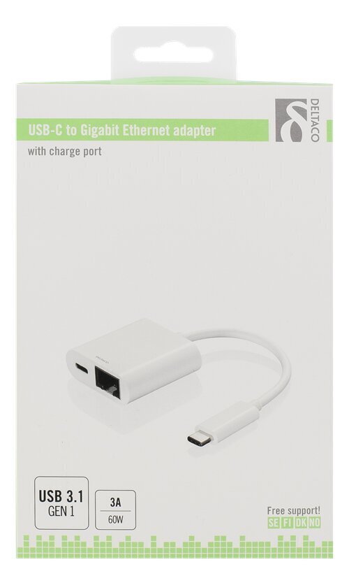 Deltaco USBC-GIGA2, RJ45, USB-C hind ja info | USB jagajad, adapterid | kaup24.ee