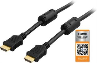 Deltaco HDMI-1005, HDMI, 0.5m hind ja info | Kaablid ja juhtmed | kaup24.ee