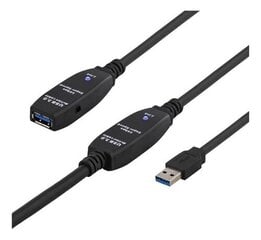 Deltaco USB3-1006, USB-A, 10m hind ja info | Kaablid ja juhtmed | kaup24.ee