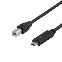 Deltaco USBC-1015, USB-C/USB-B, 1.5 m hind ja info | Kaablid ja juhtmed | kaup24.ee