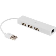 Deltaco USB2-LAN3, USB-A цена и информация | Адаптеры и USB-hub | kaup24.ee