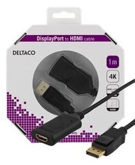 Deltaco DP-HDMI36-K, DisplayPort, HDMI, 1m hind ja info | Kaablid ja juhtmed | kaup24.ee