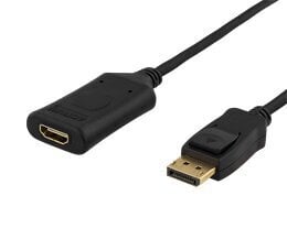 Deltaco DP-HDMI36-K, DisplayPort, HDMI, 1m hind ja info | Kaablid ja juhtmed | kaup24.ee