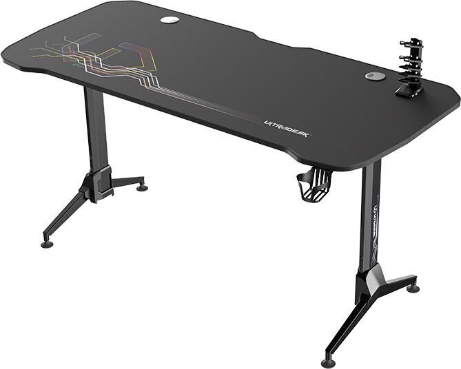 Mängurilaud Ultradesk Grand Black, must/värviline цена и информация | Arvutilauad, kirjutuslauad | kaup24.ee