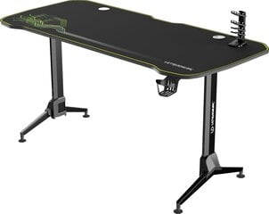 Mängurilaud Ultradesk Grand Green, must/roheline hind ja info | Arvutilauad, kirjutuslauad | kaup24.ee