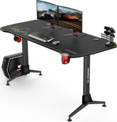 Mängurilaud Ultradesk Grand Green, must/roheline hind ja info | Arvutilauad, kirjutuslauad | kaup24.ee