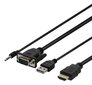 Deltaco VGA-HDMI17, VGA, HDMI, USB, Minijack, 2m hind ja info | Kaablid ja juhtmed | kaup24.ee