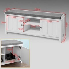 Шкафчик для обуви SoBuy FSR35-W, белый/серый цена и информация | Полки для обуви, банкетки | kaup24.ee