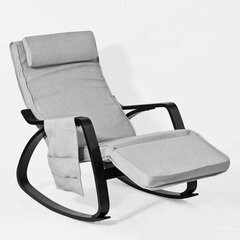 Кресло-качалка SoBuy FST20-HG, серое/черное цена и информация | Кресла | kaup24.ee