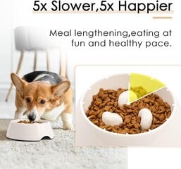 Slow Feeder Dog Bowl Slow Eating Anti-Gulp BPA vaba melamiini цена и информация | Миски, ящики для корма | kaup24.ee