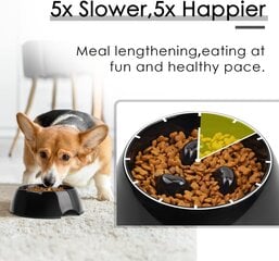 Slow Feeder Dog Bowl Slow Eating Anti-Gulp BPA vaba melamiini цена и информация | Миски, ящики для корма | kaup24.ee