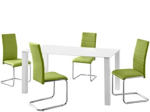 Комплект мебели для столовой Notio Living Nara/Amber, белый/зеленый цена и информация | Комплекты мебели для столовой | kaup24.ee