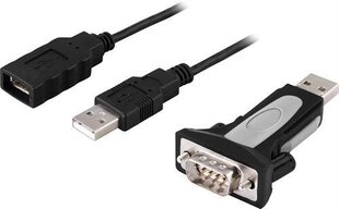 Deltaco UC-232C9, DB-9/USB-A, 1 m hind ja info | Kaablid ja juhtmed | kaup24.ee