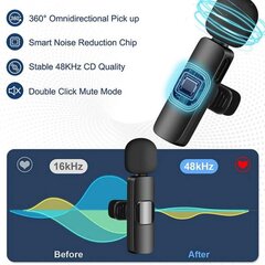 Mikrofonid, juhtmeta mikrofon üks kuni kaks lavalier mikrofoni K35 (3,5 üks kuni kaks) hind ja info | Mikrofonid | kaup24.ee