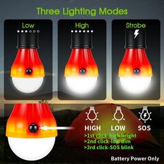 LED matkavalgusti [4 komplekti] Kaasaskantav LED telklaterna 4 režiimi цена и информация | Фонари и прожекторы | kaup24.ee