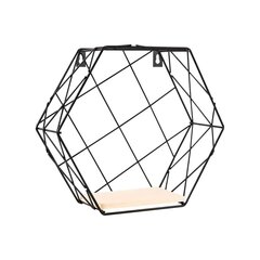 Seinariiul Spaceo Hexagon, must/beež цена и информация | Полки | kaup24.ee
