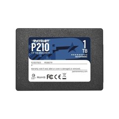 SSD|PATRIOT|P210|1TB|SATA 3.0|Скорость записи 430 МБайт/с|Скорость чтения 520 МБайт/с|2,5"|TBW 480 TB|P210S1TB25 цена и информация | Внутренние жёсткие диски (HDD, SSD, Hybrid) | kaup24.ee