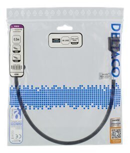 Deltaco HDMI-1005D, HDMI, 0.5 m hind ja info | Kaablid ja juhtmed | kaup24.ee