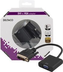 Deltaco DVI-VGA-K, DVI, VGA цена и информация | Кабели и провода | kaup24.ee