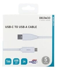 Deltaco USBC-1009M, USB-C, USB-A, 1m hind ja info | Kaablid ja juhtmed | kaup24.ee