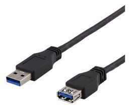 Deltaco USB3-241, USB-A, 1 m hind ja info | Kaablid ja juhtmed | kaup24.ee
