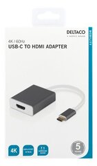 Deltaco USBC-HDMI9, USB-C/HDMI, 0.2 м цена и информация | Кабели и провода | kaup24.ee