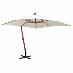 Подвесной зонт от солнца, 300x300см, деревянная рукоятка, зеленый цена и информация | Зонты, маркизы, стойки | kaup24.ee