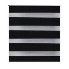 Жалюзи, рулонная штора Zebra, 90 x 150 см, черная цена и информация | Рулонные шторы | kaup24.ee