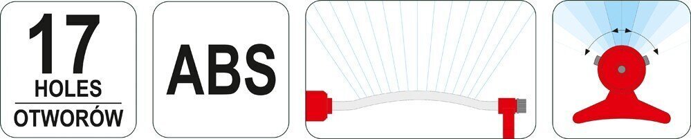Kastmissprinkler 17 auku Yato (YT-99845)) hind ja info | Kastekannud, voolikud, niisutus | kaup24.ee