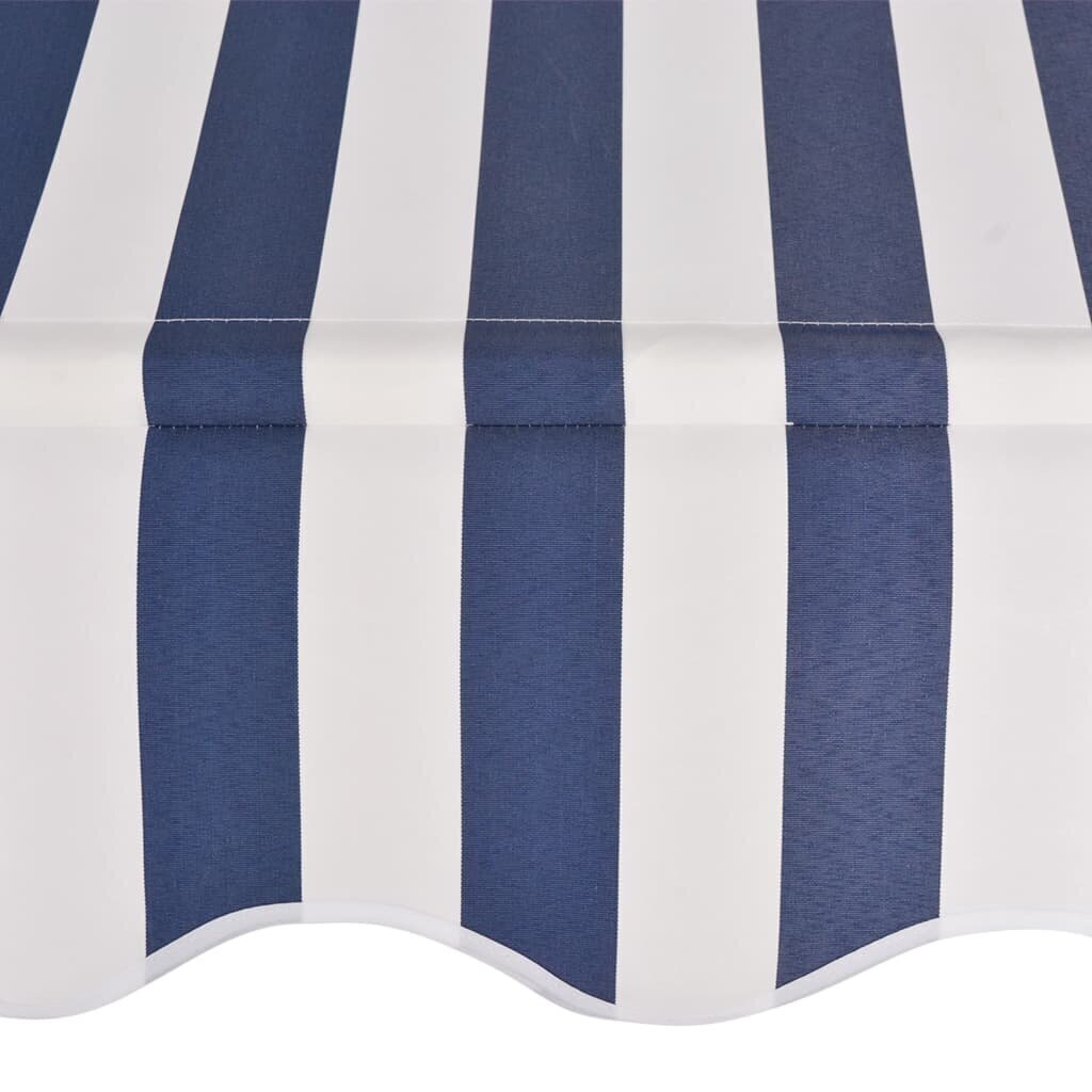 Käsitsi väljatõmmatav markiis, 300cm, sinise/valge triibuline hind ja info | Päikesevarjud, markiisid ja alused | kaup24.ee