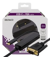 Deltaco USBC-1087-K, USB-C, VGA, DisplayPort, 2m цена и информация | Кабели и провода | kaup24.ee