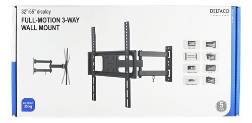 Deltaco ARM-1200, Vesa 200x200-400x400, 32-55" hind ja info | Teleri seinakinnitused ja hoidjad | kaup24.ee