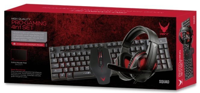 Varr Pro Gaming 4 in1 Set цена и информация | Klaviatuurid | kaup24.ee