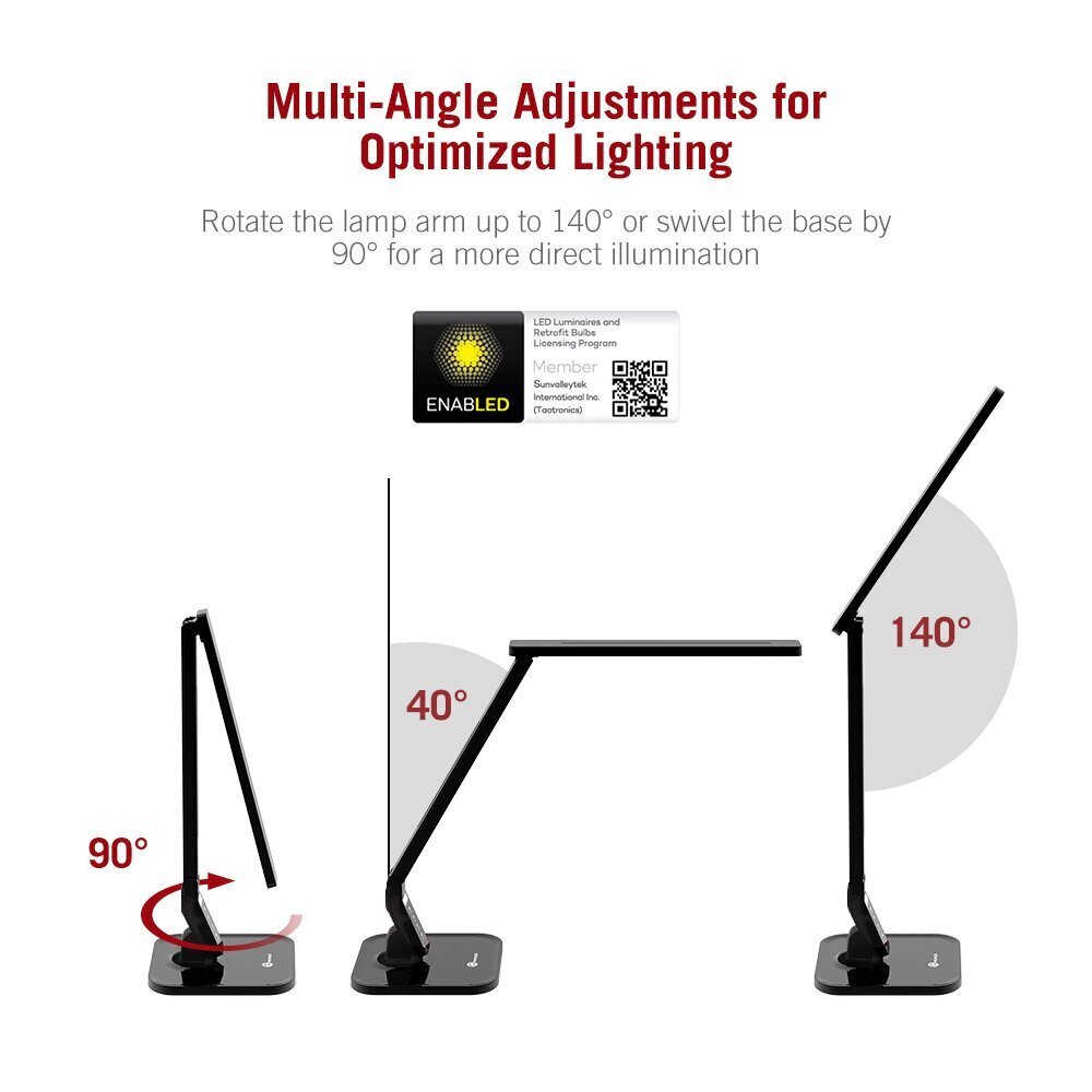 Laua LED-valgusti, must, 14W, Taotronics TT-DL01 hind ja info | Laualambid | kaup24.ee