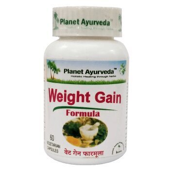 Toidulisand Weight Gain Formula – taimne valem kehakaalu suurendamiseks, 60 kapslit, Planet Ayurveda™ hind ja info | Massilisajad | kaup24.ee