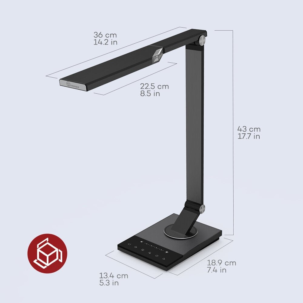 Laua LED-valgusti, hall, 12W, Taotronics TT-DL16 hind ja info | Laualambid | kaup24.ee