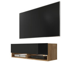 ТВ столик Selsey Wander 100 LED, коричневый/черный цена и информация | Тумбы под телевизор | kaup24.ee