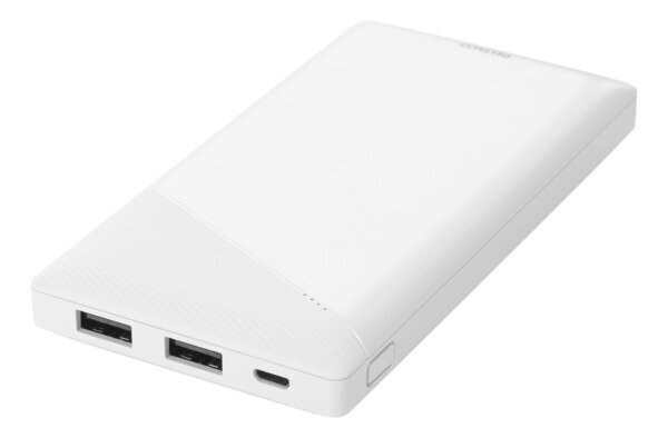 Akupank Deltaco 10000mAh, 2xUSB-A, LED, valge цена и информация | Akupangad | kaup24.ee