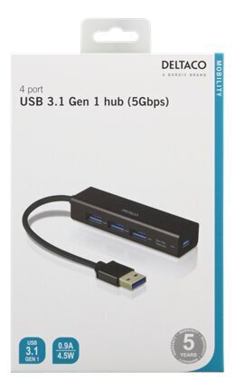 Ühendusjaam Deltaco UH-487, USB3.1 hind ja info | USB jagajad, adapterid | kaup24.ee