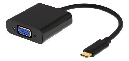 DELTACO USB 3.1 to VGA adapter heliga, USB type C - VGA, 10 cm hind ja info | USB jagajad, adapterid | kaup24.ee
