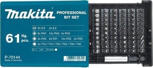 Otsikute komplekt Makita P-70144, 61 tk hind ja info | Käsitööriistad | kaup24.ee