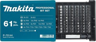 Набор насадок для шуруповертов Makita P-70144, 61 шт. цена и информация | Механические инструменты | kaup24.ee