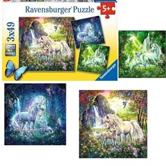 Головоломка Ravensburger Beautiful Unicorns, 3x49 дет. цена и информация | Пазлы | kaup24.ee