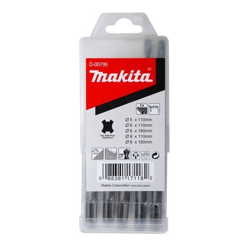 SDS + puuride komplekt Makita D-00795, 5 tk hind ja info | Käsitööriistad | kaup24.ee