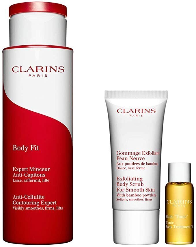 Kehahooldustoodete komplekt Clarins Beautiful Body: tselluliidivastane toode, 200 ml + koorija, 30 ml + kehaõli, 10 ml цена и информация | Tselluliidivastane hooldus | kaup24.ee